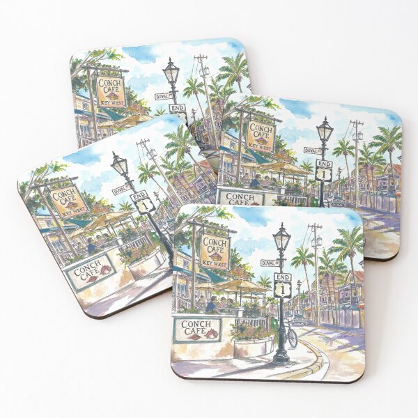 Artikelvorschau, Key West Conch Cafe Duval Street Watercolor entworfen und verkauft von artshop77.