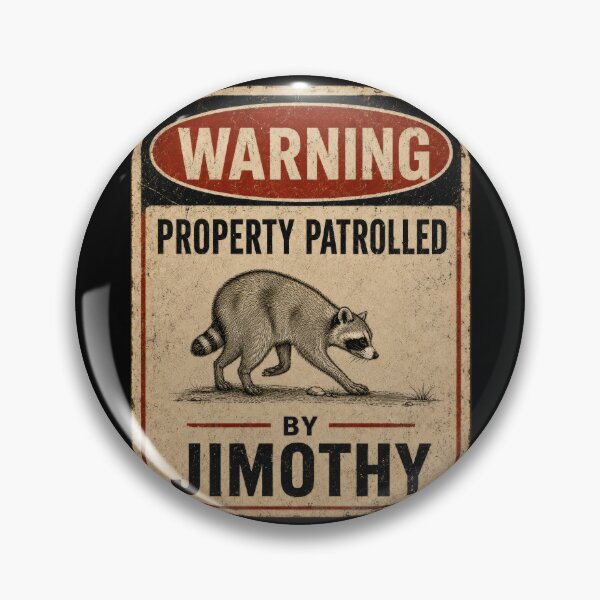 Item preview, Property Patrolled by Jimothy Funny Raccoon Warning Sign designed and sold by TheTrendsDesk.