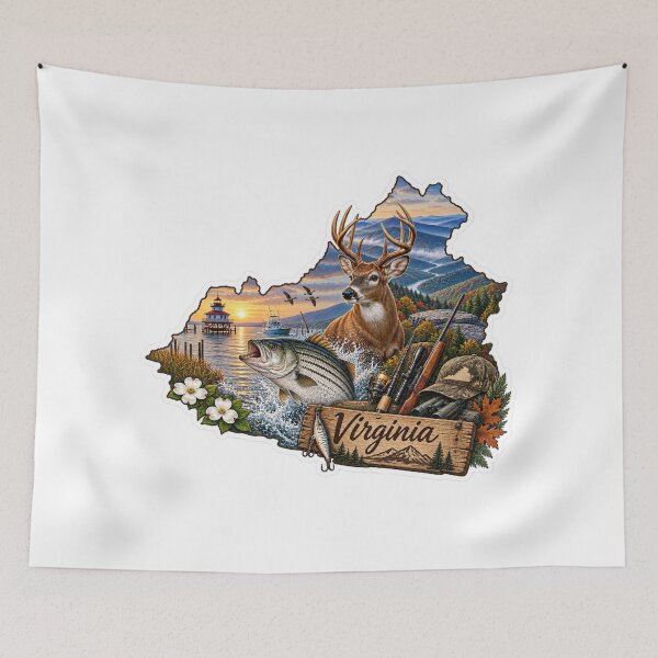 Item preview, Virginia Hunting & Fishing designed and sold by Whimspired By Paxx.