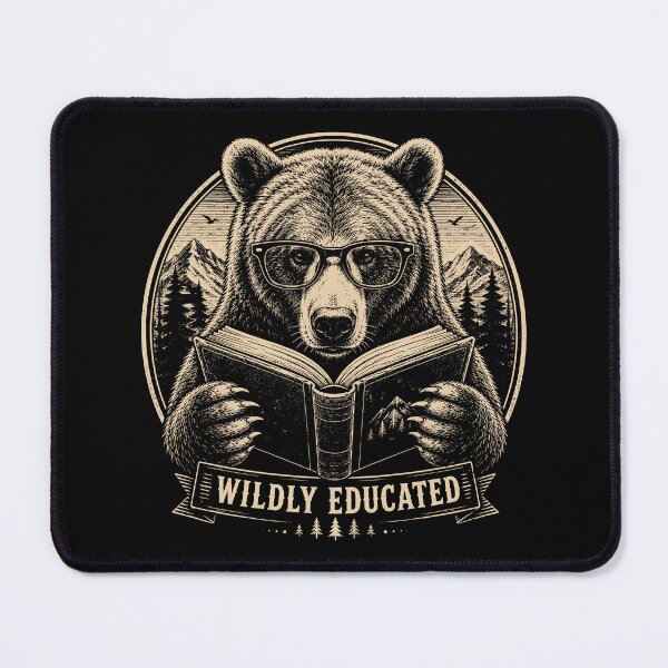 Item preview, Wildly Educated Funny Bear Reading Book Bookworm designed and sold by gordonbwyashop.