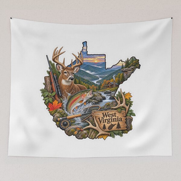 Item preview, West Virginia Hunting & Fishing designed and sold by Whimspired By Paxx.