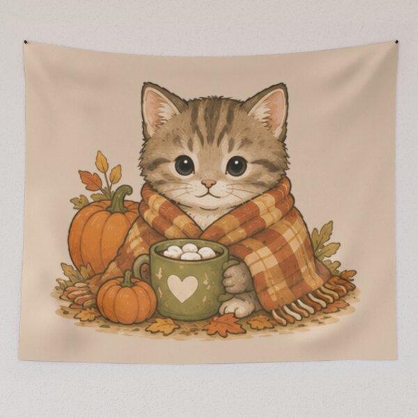 Item preview, Cute Autumn Kitten designed and sold by MellowMunchkins.