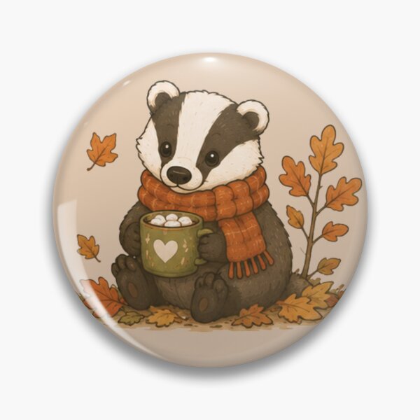 Item preview, Cute Autumn Badger designed and sold by MellowMunchkins.