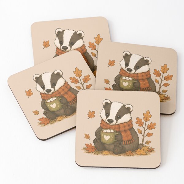 Item preview, Cute Autumn Badger designed and sold by MellowMunchkins.