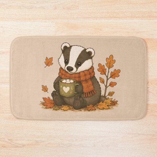Item preview, Cute Autumn Badger designed and sold by MellowMunchkins.