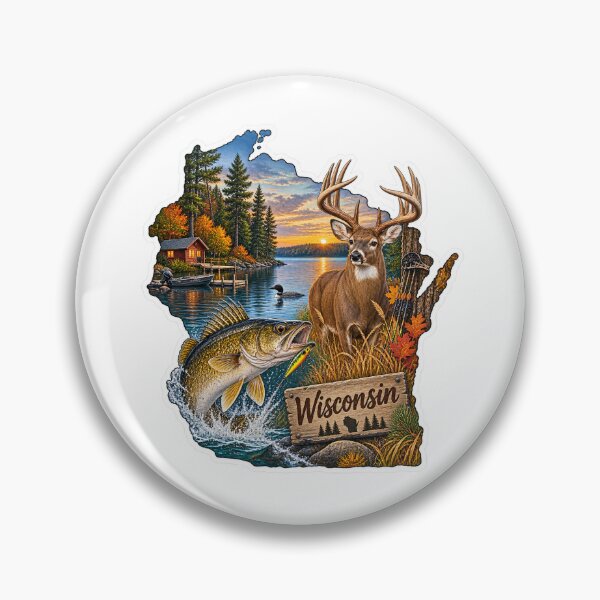 Item preview, Wisconsin Hunting & Fishing designed and sold by Whimspired By Paxx.