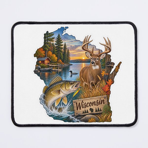 Item preview, Wisconsin Hunting & Fishing designed and sold by Whimspired By Paxx.