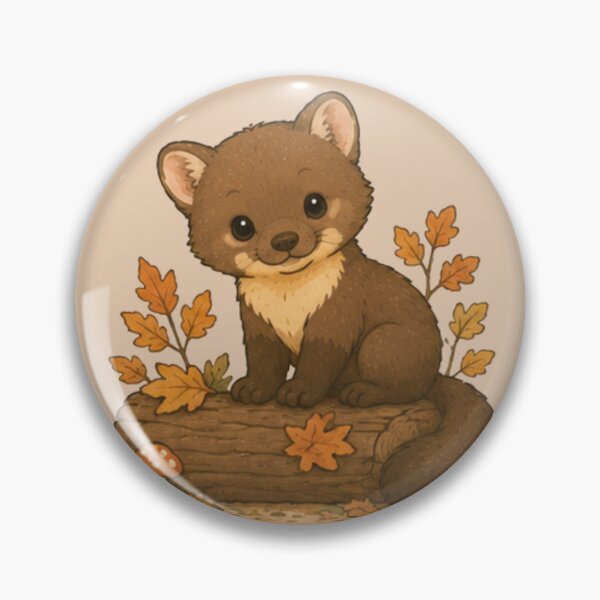 Item preview, Cute Autumn Pine Marten designed and sold by MellowMunchkins.