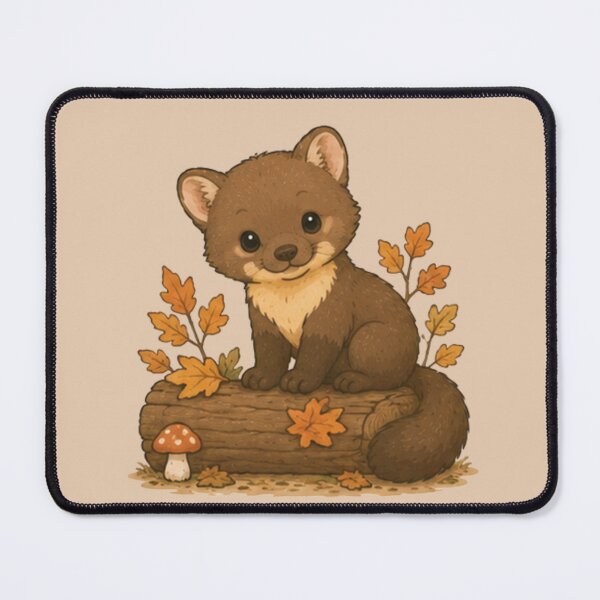 Item preview, Cute Autumn Pine Marten designed and sold by MellowMunchkins.