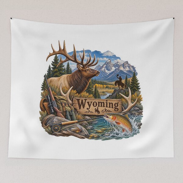 Item preview, Wyoming Hunting & Fishing designed and sold by Whimspired By Paxx.