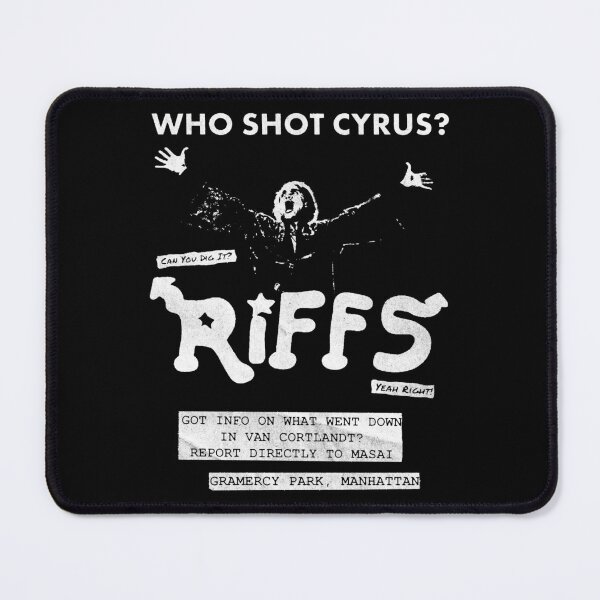 Item preview, Who Shot Cyrus? - Riffs flyer The Warriors designed and sold by redjackalpress.