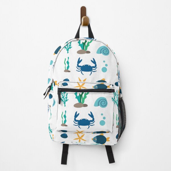Item preview, Cute Ocean Animals Blue Crab Starfish Seaweed Vector Sticker Pack designed and sold by ElenMart.