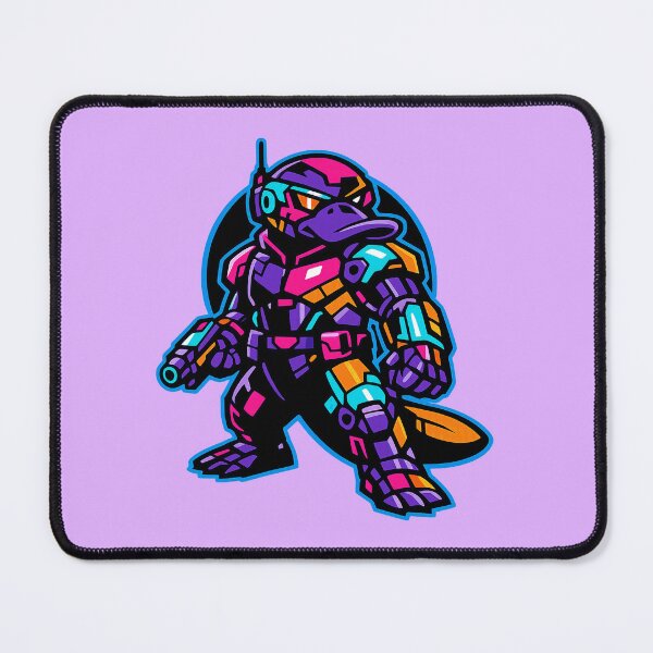 Item preview, Cyberpunk Cyborg Platypus Neon Synthwave Sci Fi Mech designed and sold by KungPowUnicorn.