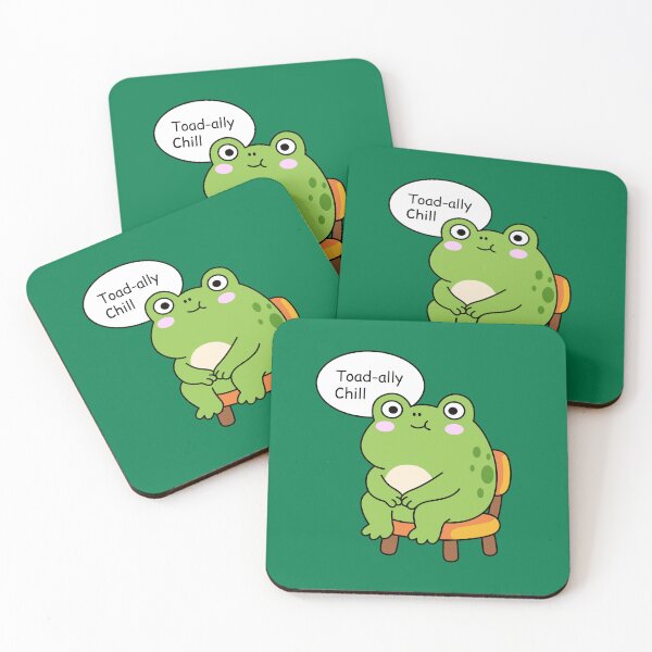 Item preview, Toad-ally Chill with Cute Green Frog Sitting on Chair designed and sold by sweetfourty.