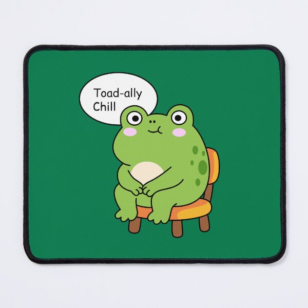 Item preview, Toad-ally Chill with Cute Green Frog Sitting on Chair designed and sold by sweetfourty.