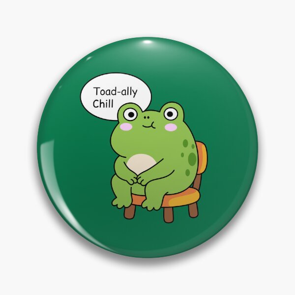 Item preview, Toad-ally Chill with Cute Green Frog Sitting on Chair designed and sold by sweetfourty.