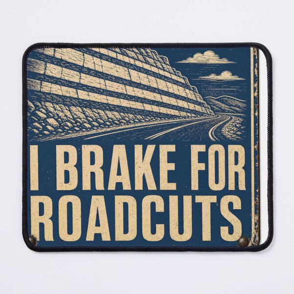 Item preview, I Brake For Roadcuts Vintage Enamel Sign designed and sold by BoosterShop.