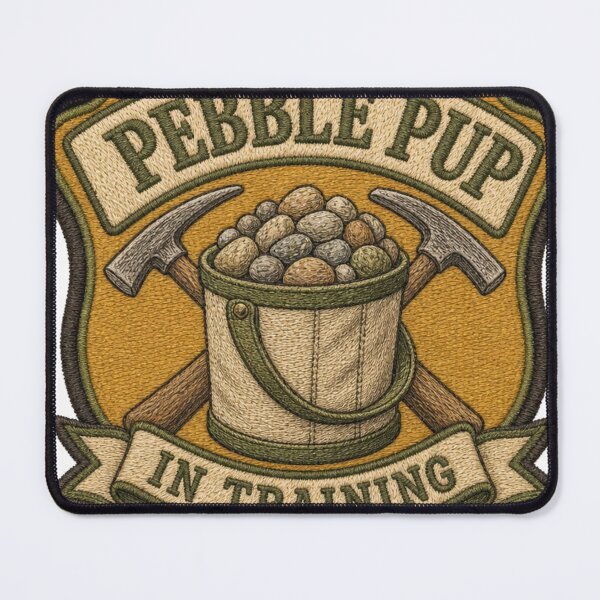 Item preview, Pebble Pup In Training Junior Rockhound Patch designed and sold by BoosterShop.