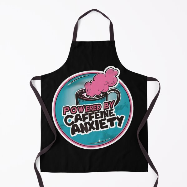 Item preview, Powered by Caffeine Anxiety Graphic Sticker Badge With Coffee Cup and Pink Steam Illustration designed and sold by KanDa-Shop.