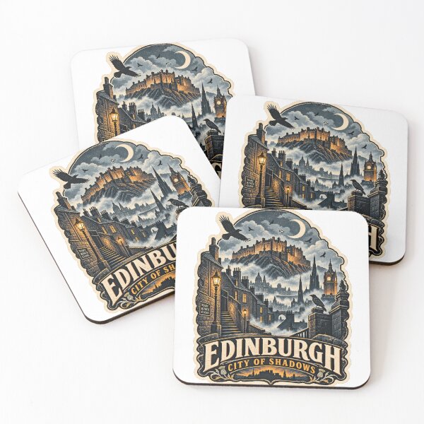 Item preview, Edinburgh City of Shadows – Vintage Spooky Travel Sticker designed and sold by ChicClicker.