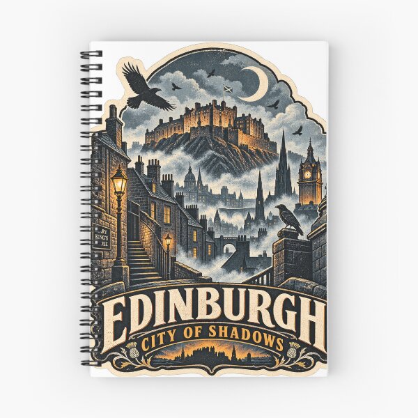 Item preview, Edinburgh City of Shadows – Vintage Spooky Travel Sticker designed and sold by ChicClicker.