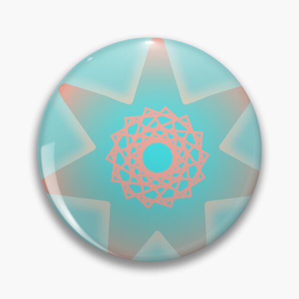 Item preview, Teal and Peach Geometric Sun Star Symbol Pattern designed and sold by ZorianArt.