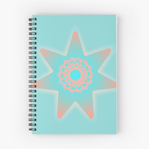 Item preview, Teal and Peach Geometric Sun Star Symbol Pattern designed and sold by ZorianArt.