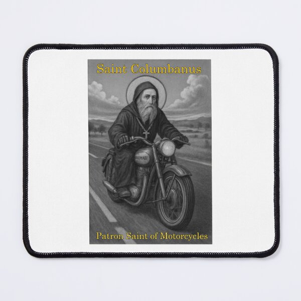 Item preview, St Columbanus Patron Saint of Motorcyclists Motorcycles  designed and sold by geronkagogo.