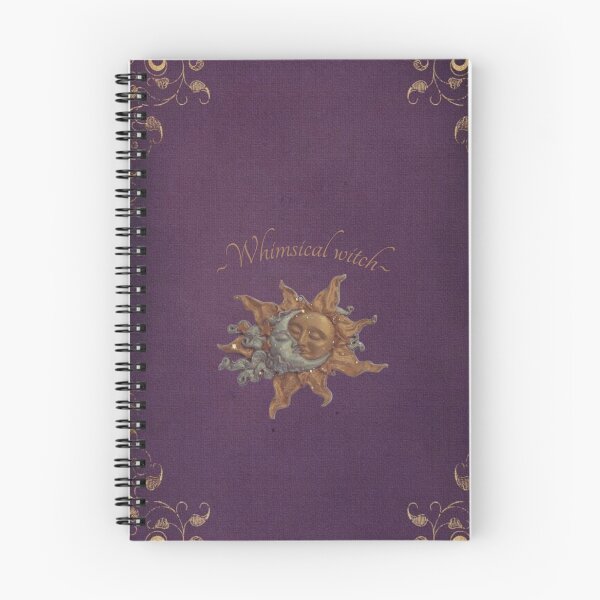 Item preview, Purple whimsigoth aesthetic with vintage sun and moon "whimsical witch' designed and sold by BrontesWhimsyStore.