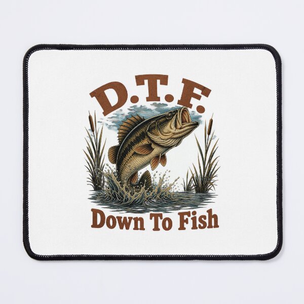 Item preview, D.T.F. Down To Fish Funny Bass Fishing Retro Meme designed and sold by luffyShop1.