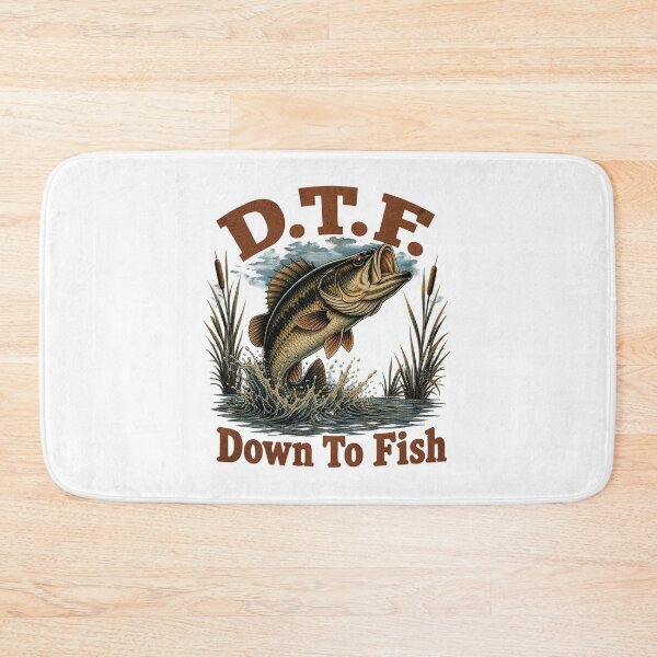 Item preview, D.T.F. Down To Fish Funny Bass Fishing Retro Meme designed and sold by luffyShop1.