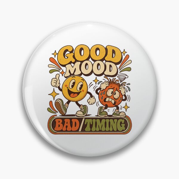 Item preview, Good Mood Bad Timing Retro Emoticon T-Shirt designed and sold by Golden Era Studio.