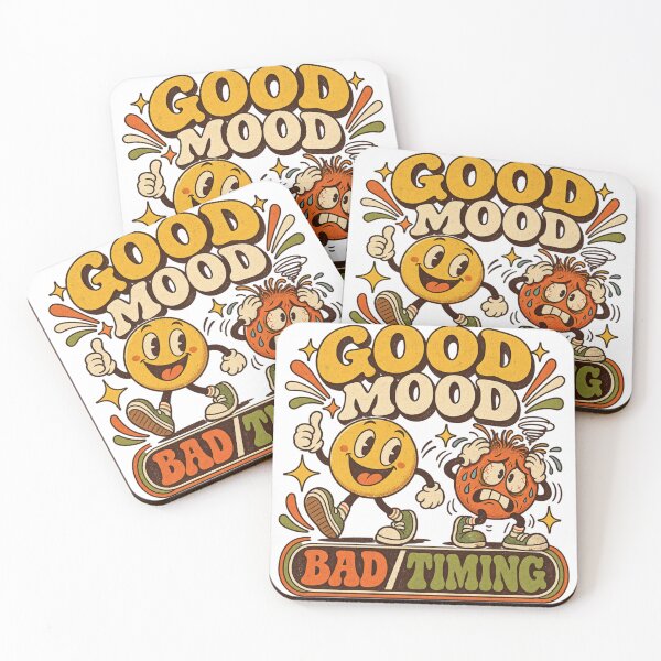 Item preview, Good Mood Bad Timing Retro Emoticon T-Shirt designed and sold by Golden Era Studio.