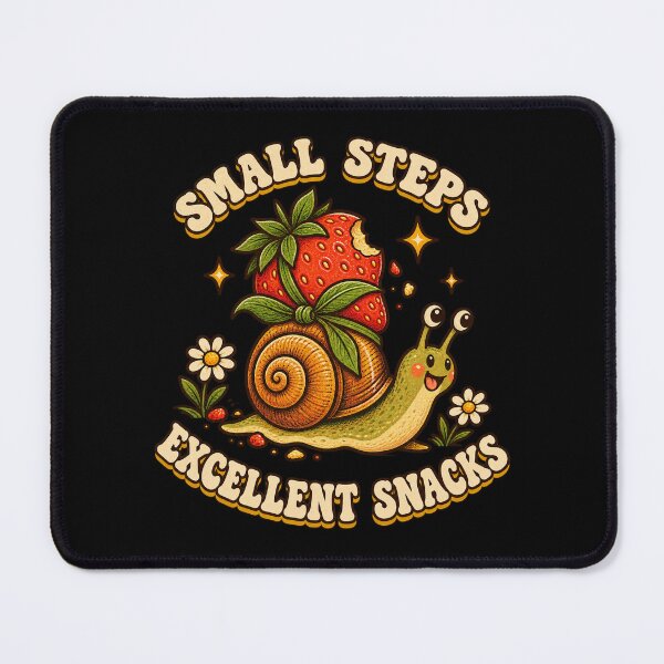 Item preview, Small Steps Excellent Snacks – Funny Strawberry Snail designed and sold by czarnyfeniks.