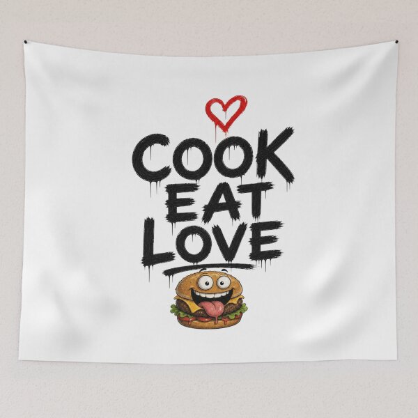 Item preview, Cook Eat Love – Street Art Hamburger Cartoon designed and sold by Nela-&-Lena.