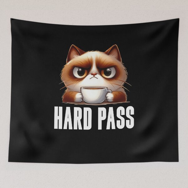 Item preview, Hard Pass Funny Grumpy Cat Introvert Gift designed and sold by Say It With Ink.