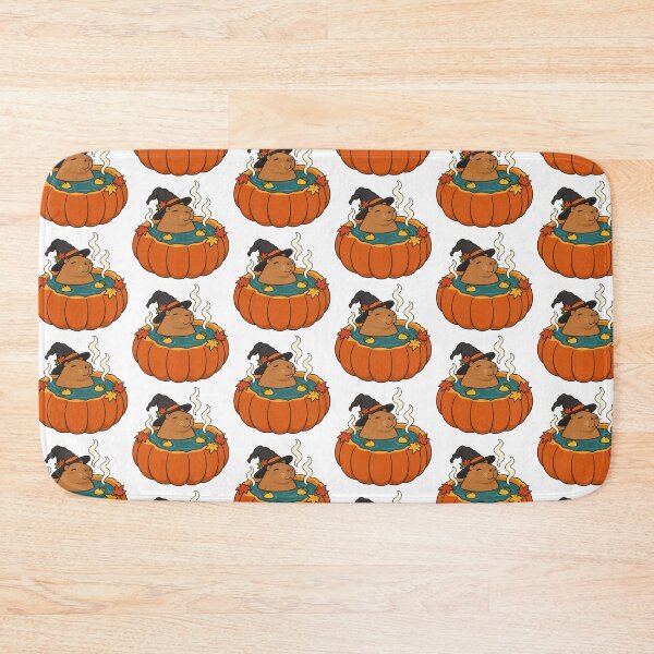 Item preview, Cozy Capybara Witch in a Pumpkin Hot Spring designed and sold by Thanat Pattern Studio.