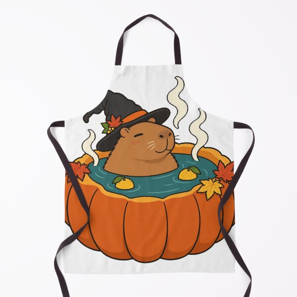 Item preview, Cozy Capybara Witch in a Pumpkin Hot Spring designed and sold by Thanat Pattern Studio.