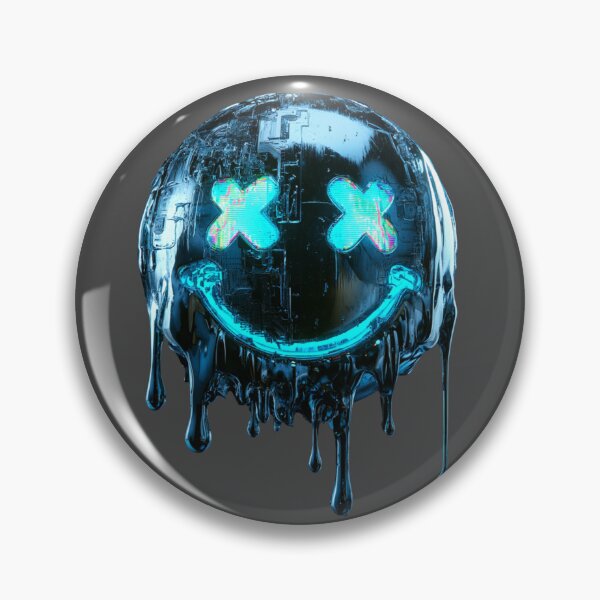 Item preview, Liquid Chrome Cyberpunk Glitch Smiley Graphic designed and sold by ByBryteG.