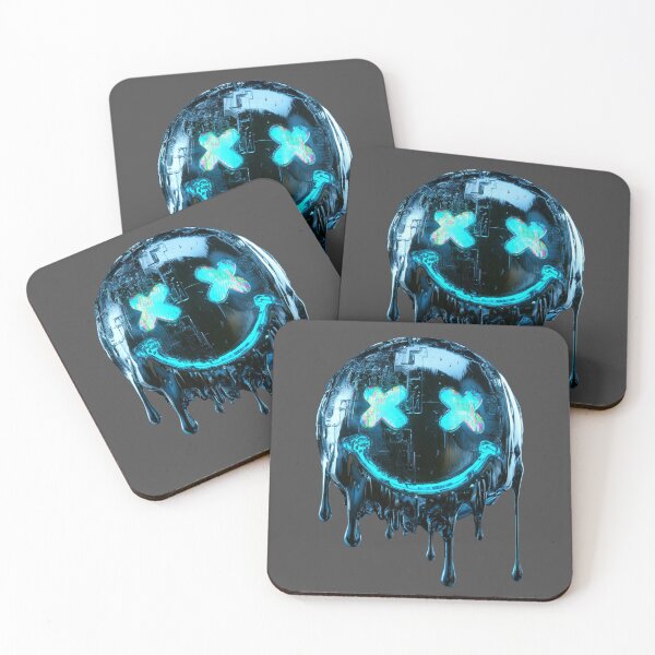 Item preview, Liquid Chrome Cyberpunk Glitch Smiley Graphic designed and sold by ByBryteG.