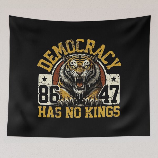 Item preview, Democracy Has No Kings Vintage Tiger 86 47 Political Satire designed and sold by SmithOscarShop.