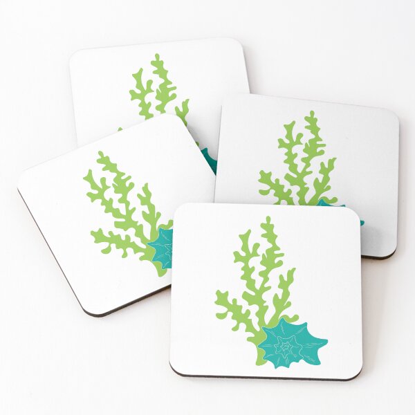 Item preview, Green Seaweed and Blue Seashell Ocean Vector Illustration designed and sold by ElenMart.