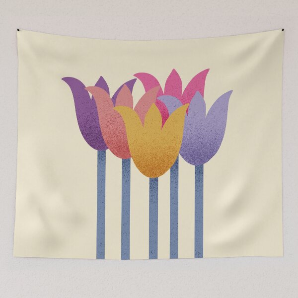 Item preview, Flower Market - Colorful Abstract Tulips on Cream designed and sold by DuckyRubin.