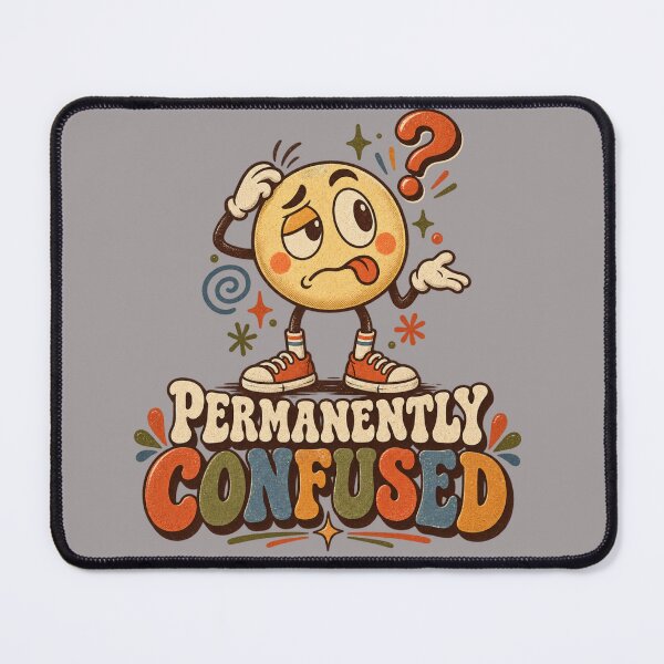 Item preview, Permanently Confused Retro Smiley Graphic Tee designed and sold by Golden Era Studio.