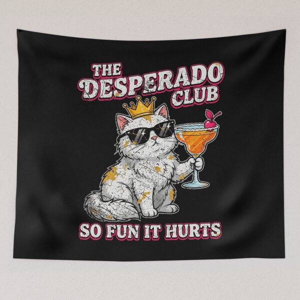 Item preview, The Desperado Club Funny Party Cat Drinking Cocktail designed and sold by SmithOscarShop.
