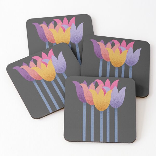 Item preview, Flower Market - Colorful Abstract Tulips on Black designed and sold by DuckyRubin.