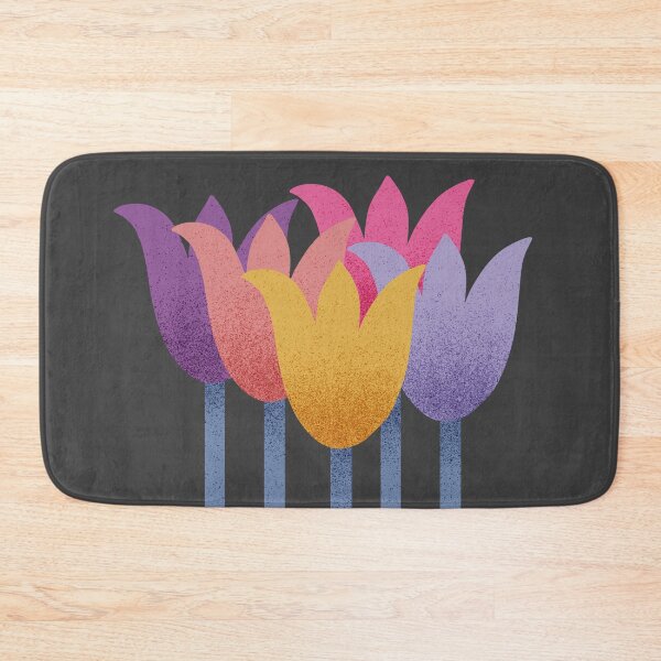 Item preview, Flower Market - Colorful Abstract Tulips on Black designed and sold by DuckyRubin.