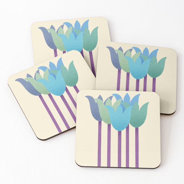 Item preview, Flower Market - Purple and Teal Abstract Tulips on Cream designed and sold by DuckyRubin.