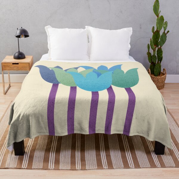Item preview, Flower Market - Purple and Teal Abstract Tulips on Cream designed and sold by DuckyRubin.