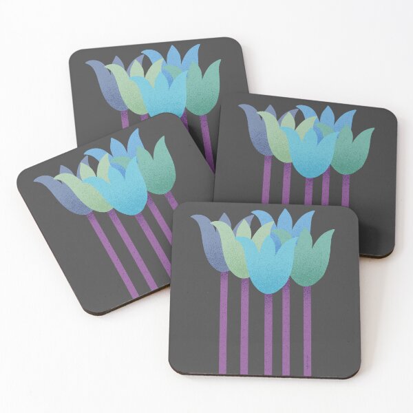 Item preview, Flower Market - Purple and Teal Abstract Tulips on Black designed and sold by DuckyRubin.